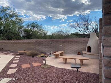 Back yard fireplace