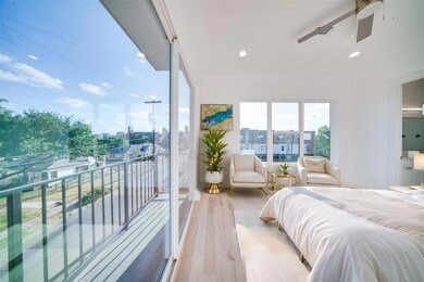 Bedroom with light hardwood / wood-style flooring,