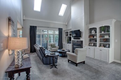 Two story great room with fireplace