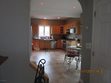 view from family room to kitchen