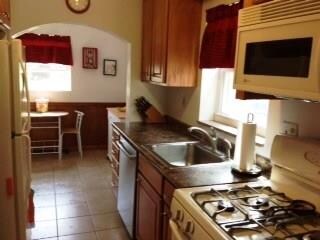 Gas stove, built-in mcrowave, dishwasher, and cera
