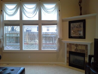 living room with gas fireplace