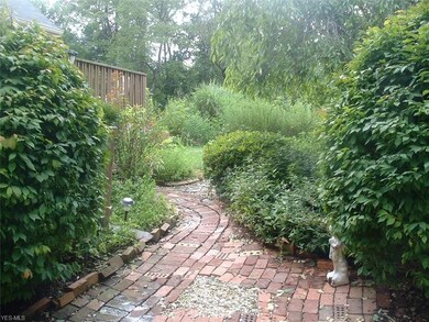 Brick pathway to rear entrance