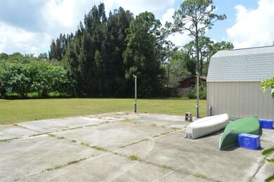 RV pad, shed and backyard
