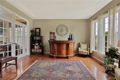 Formal Living Room with Hardwood Floors and French