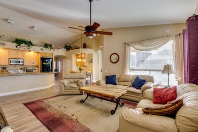 Open family room and kitchen