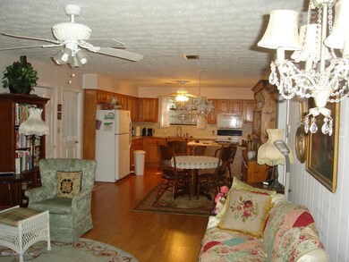 view of family room and kitchen