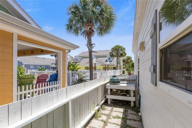 Private patio overlooking community pool
