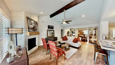 Notice the German Schmear finish on the fireplace