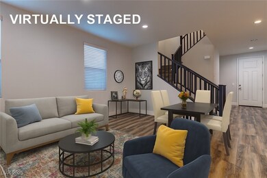 Living room with wood finished floors, recessed li
