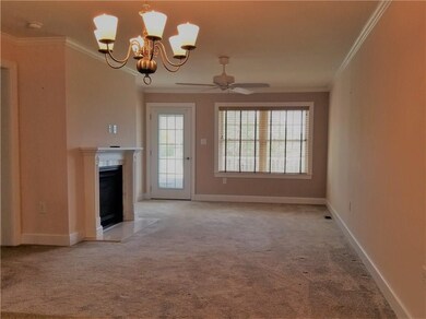 Spacious Living Room with gas fireplace
