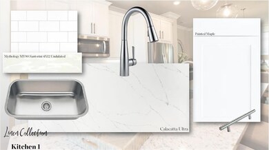 A cool linen collection for this lovely kitchen with quartz calacatta ultra counter tops and linen cabinets.