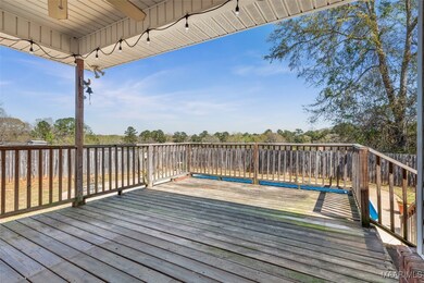 Deck overlooking back yard