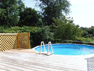 The swimming pool and deck have privacy.