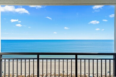 View of water feature with a view of the beach