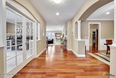 entry (office on left, dining on right)