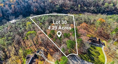 Aerial overview of property's location with property boundaries highlighted