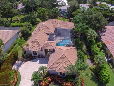 Courtyard style home aerial