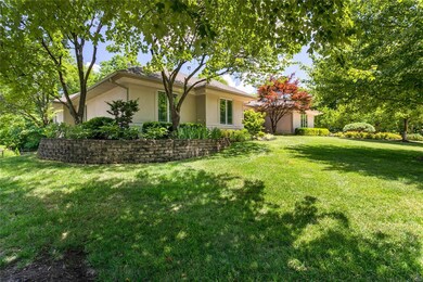 Professional landscaping highlights the yard