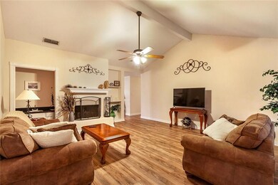 Den with Fireplace & Wet Bar with Vaulted ceiling