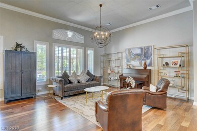 Formal living area, custom light fixture, 12 foot