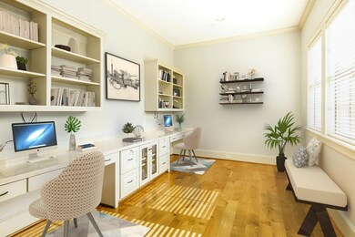 Separate area in the master suite perfect for study/office, hobby room, work out room, virtually staged