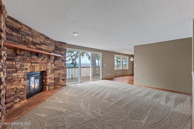 Living room with lake views