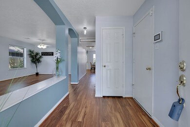 This welcoming entryway features a bright, open la