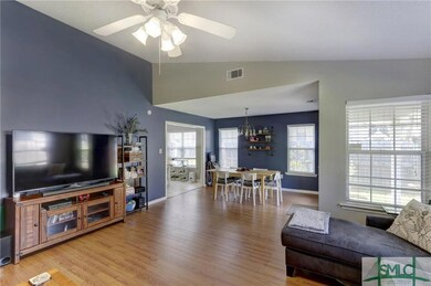 Open floor plan flows into the dining area