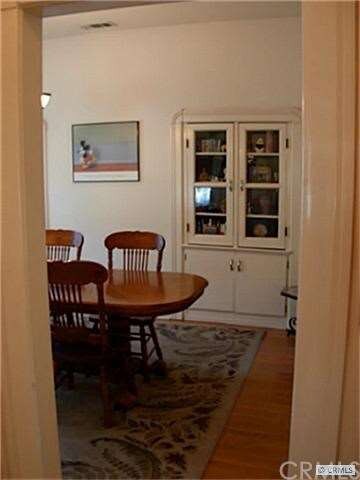 View front entry to dining room