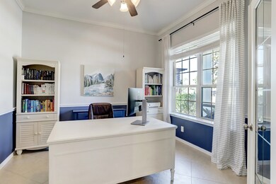 To the immediate right is a wonderful office with double glass door entry, which is large enough to use as an additional bedroom or guest room if necessary. If you work from home, this is the ideal space!