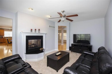 family room with gas fireplace