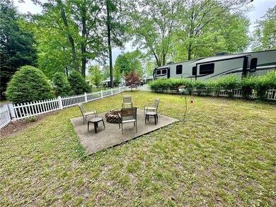 yard with fire place area