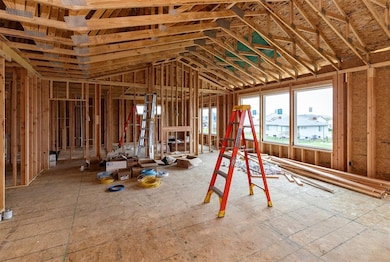 Living room with vaulted ceiling