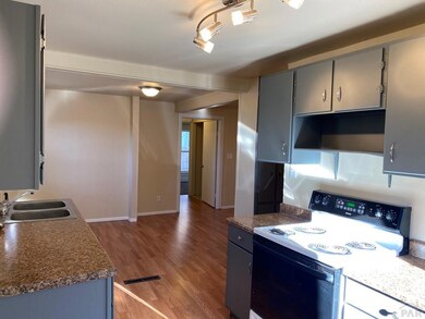 view from kitchen to living area