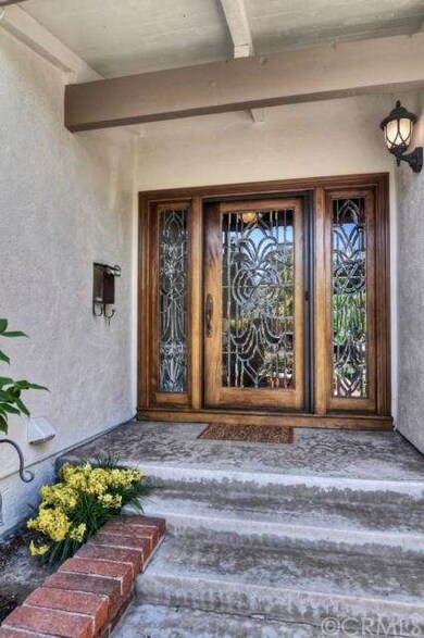 Beveled stained glass front door entry