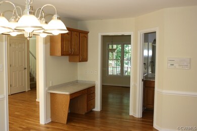 Built-in work/study table in kitchen