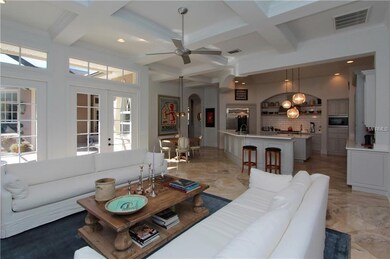Family Room With Custom Boxed Ceiling