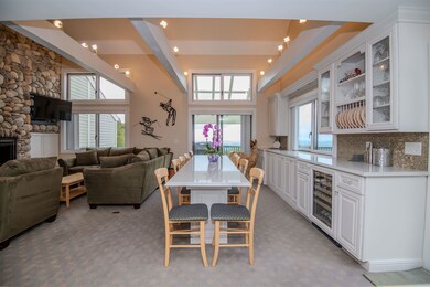 Custom made bar compliments expansive dining area