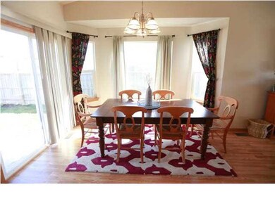 The dining room overlooks the backyard area.