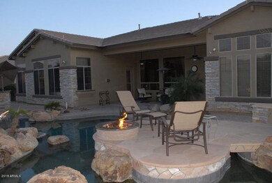 back patio wiht fire pit
