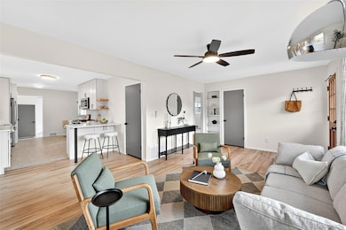 Great flow between living room and open kitchen.