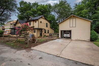 Detached garage with storage.