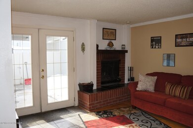 Living Room With Crown Molding & Firepla