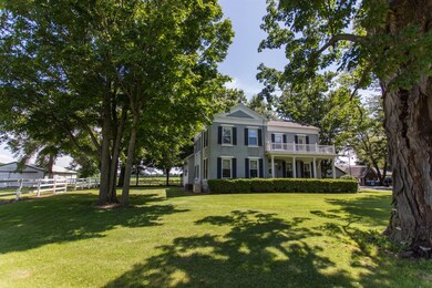 Set back off quiet county road.