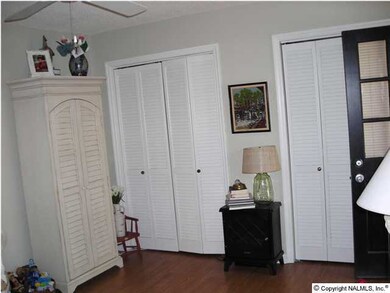 Living room has 2 closets.