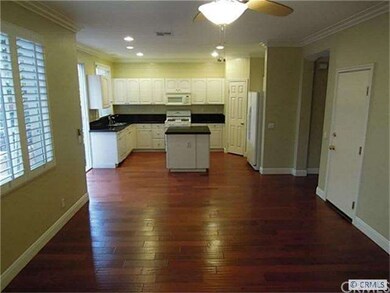 A view of the kitchen as seen from the entrance to