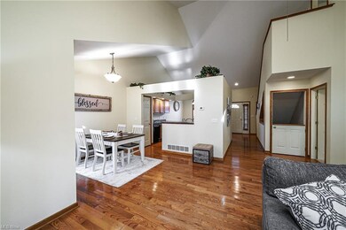 Great room has designated space for dinning.