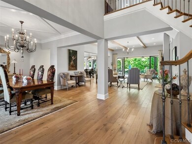 View of dining room and great room