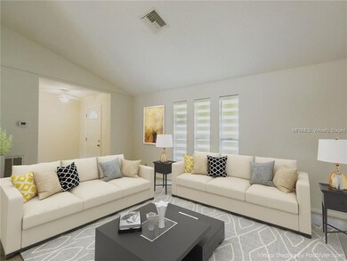 Virtually staged.  Living Room